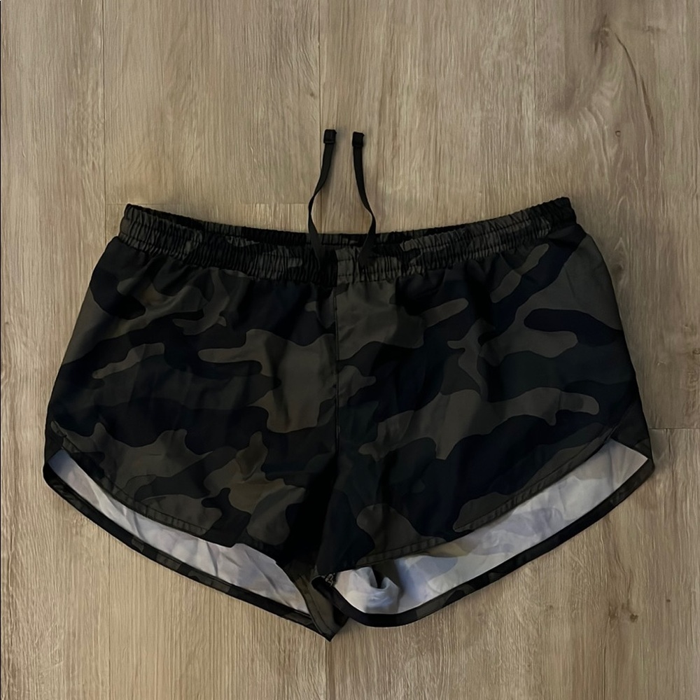 Old Navy Black and Gray Athletic Shorts with Elastic Waistband